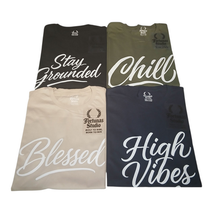 Fortunas-Studio.com – High Vibes Only T-Shirt | Navy Blue